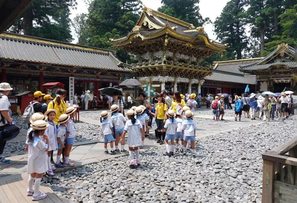 Bambini delle elementari Giappone in Gita